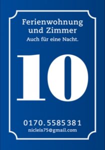 Ferienwohnung Leis Nr. 10 in Bürgstadt - Schild