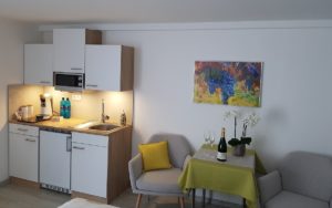 Ferienwohnung Hönl in Bürgstadt - Küchenzeile und Esstisch