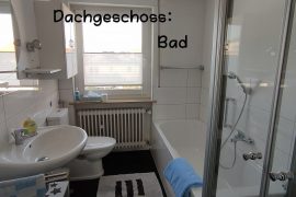 Badezimmer in der Ferienwohnung Fürst in Bürgstadt - Dachgeschoss-Wohnung