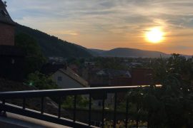 Aussicht aus der Ferienwohnung Mauersegler in Miltenberg bei Sonnenuntergang